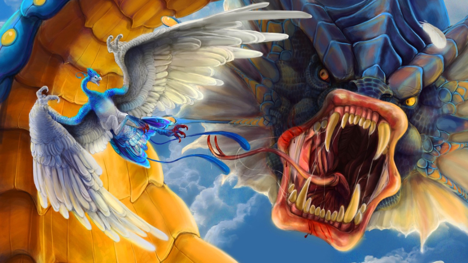 Дракон и птица Покемон