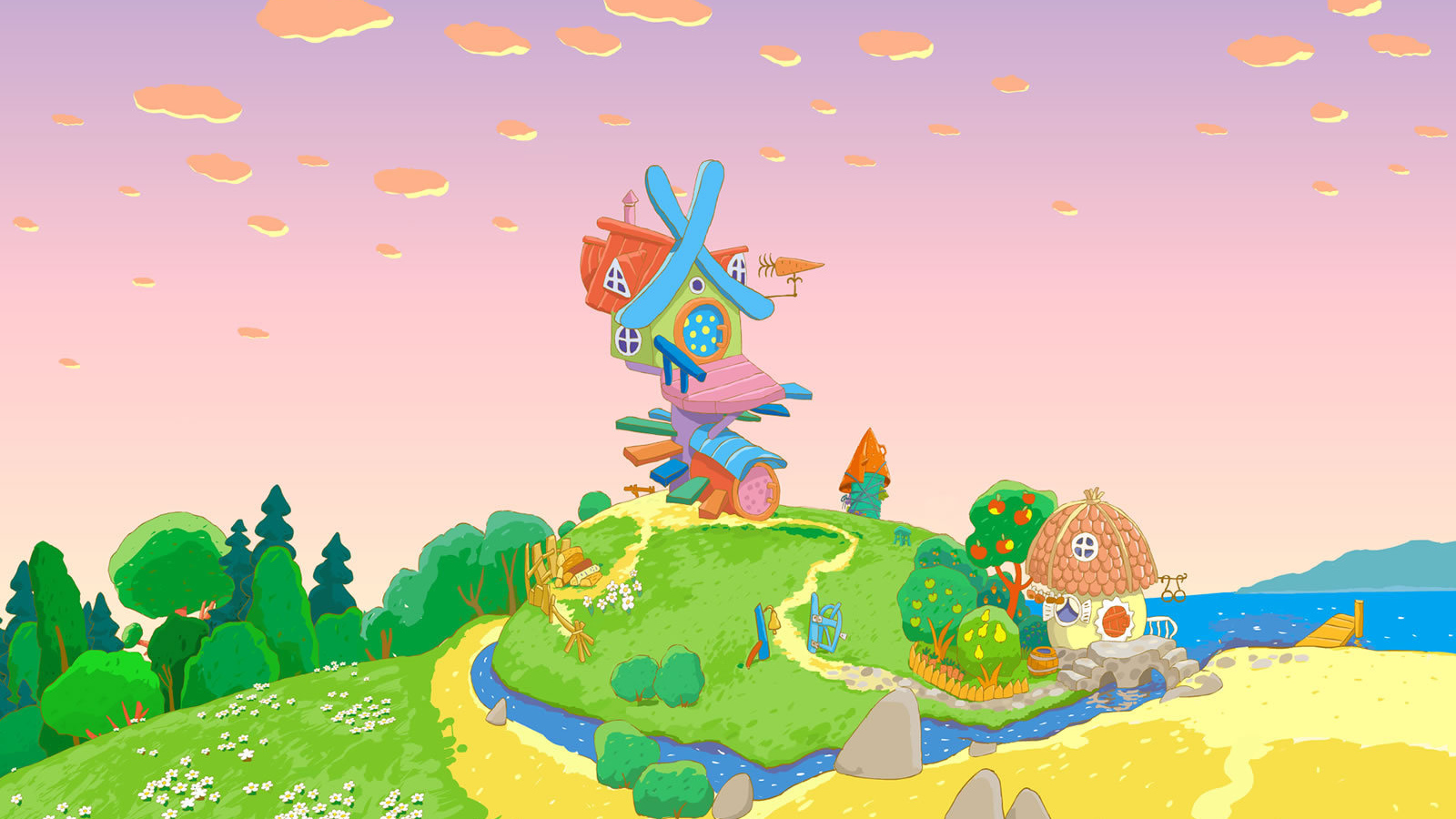 Дом Кроша и Ежика в мультфильме Смешарики