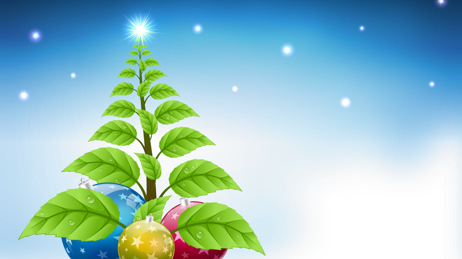 Елка с листьями