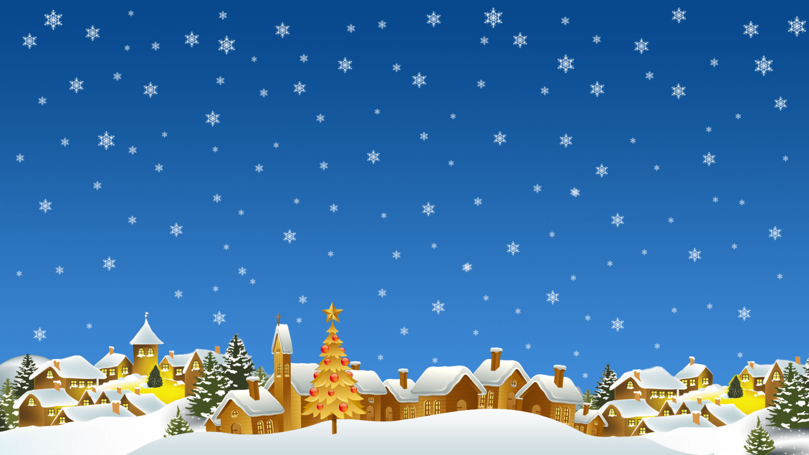 Снежная зима на Рождество