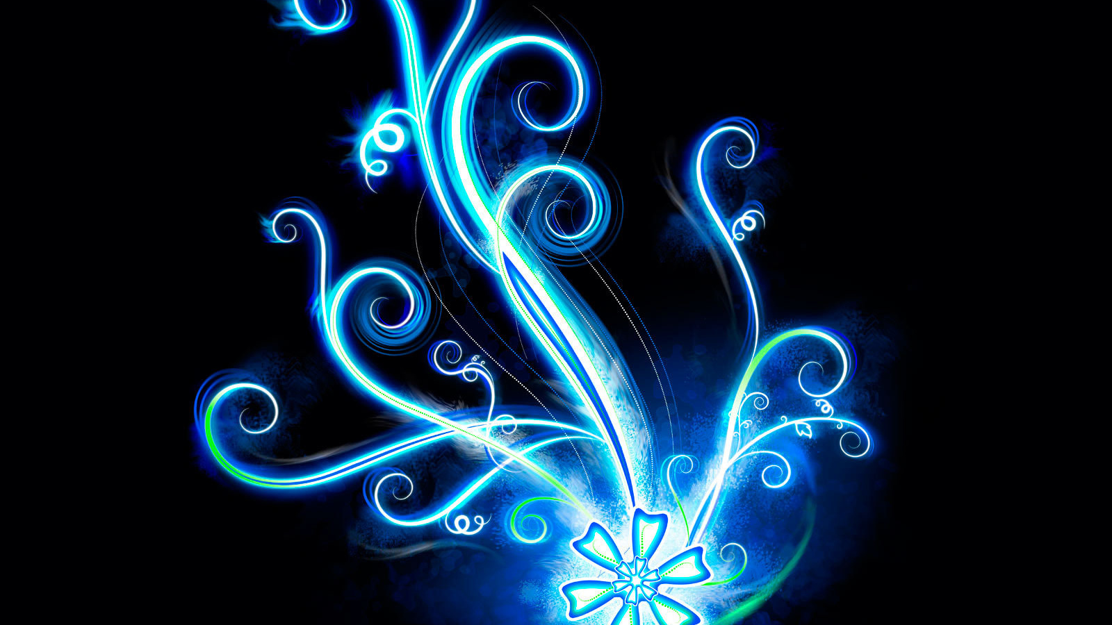 Неоновый векторный цветок