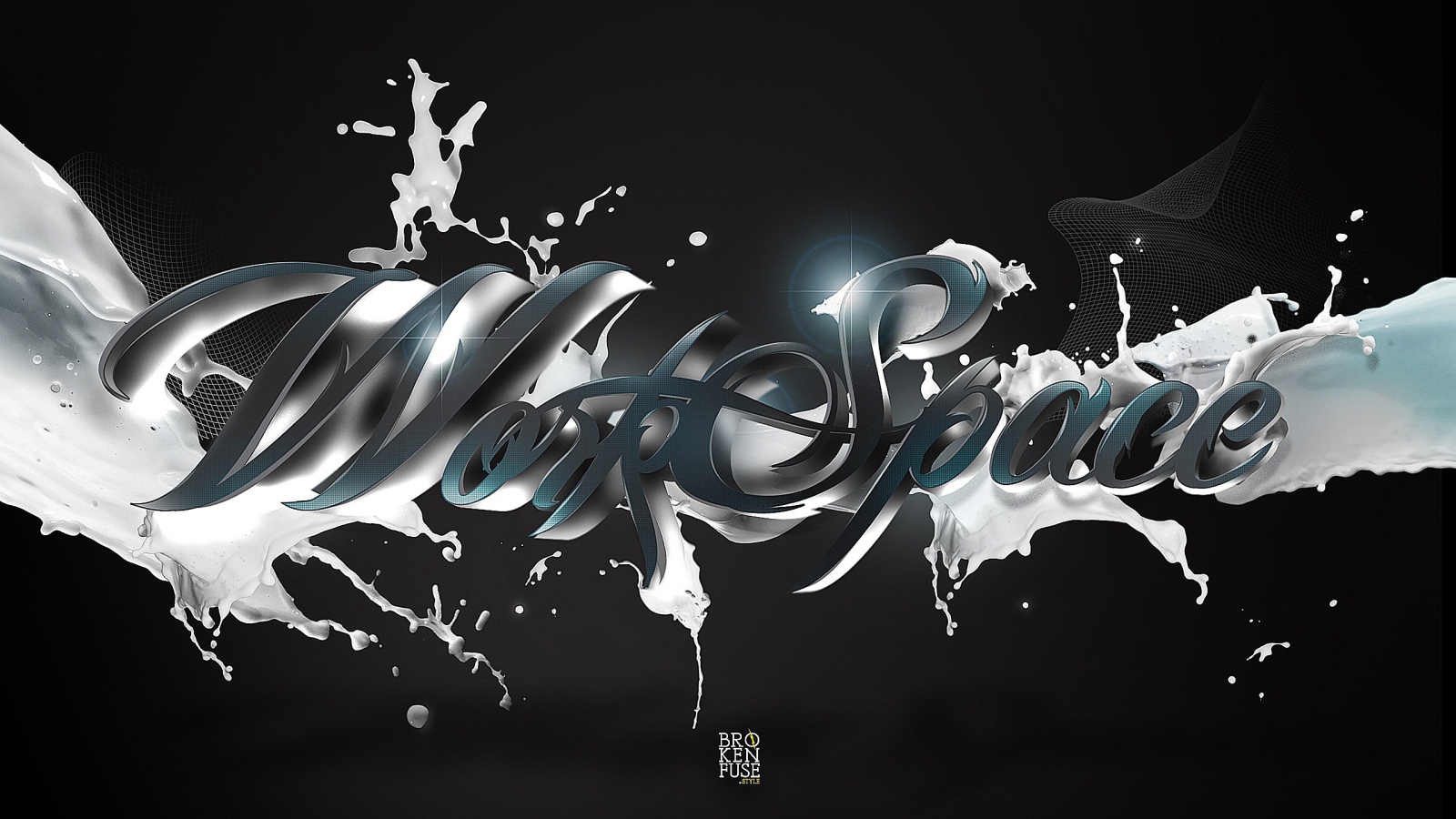 Надпись в брызгах