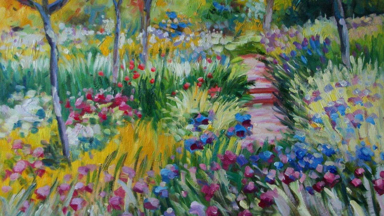 Картина Клода Моне - поле цветов