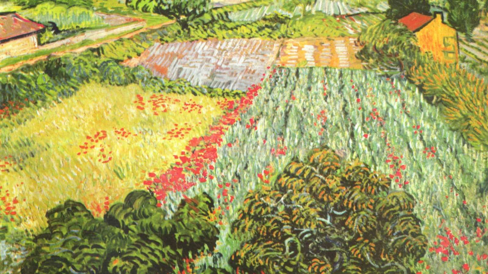 Картина Винсента Ван Гога красочных полей