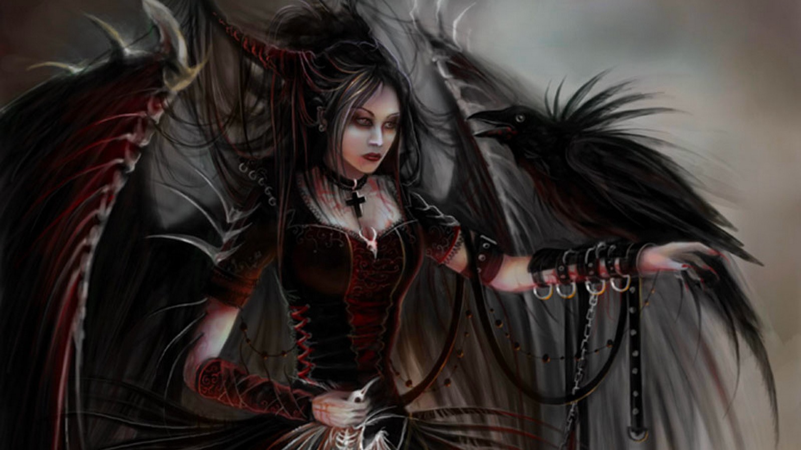 Черный ангел с вороной