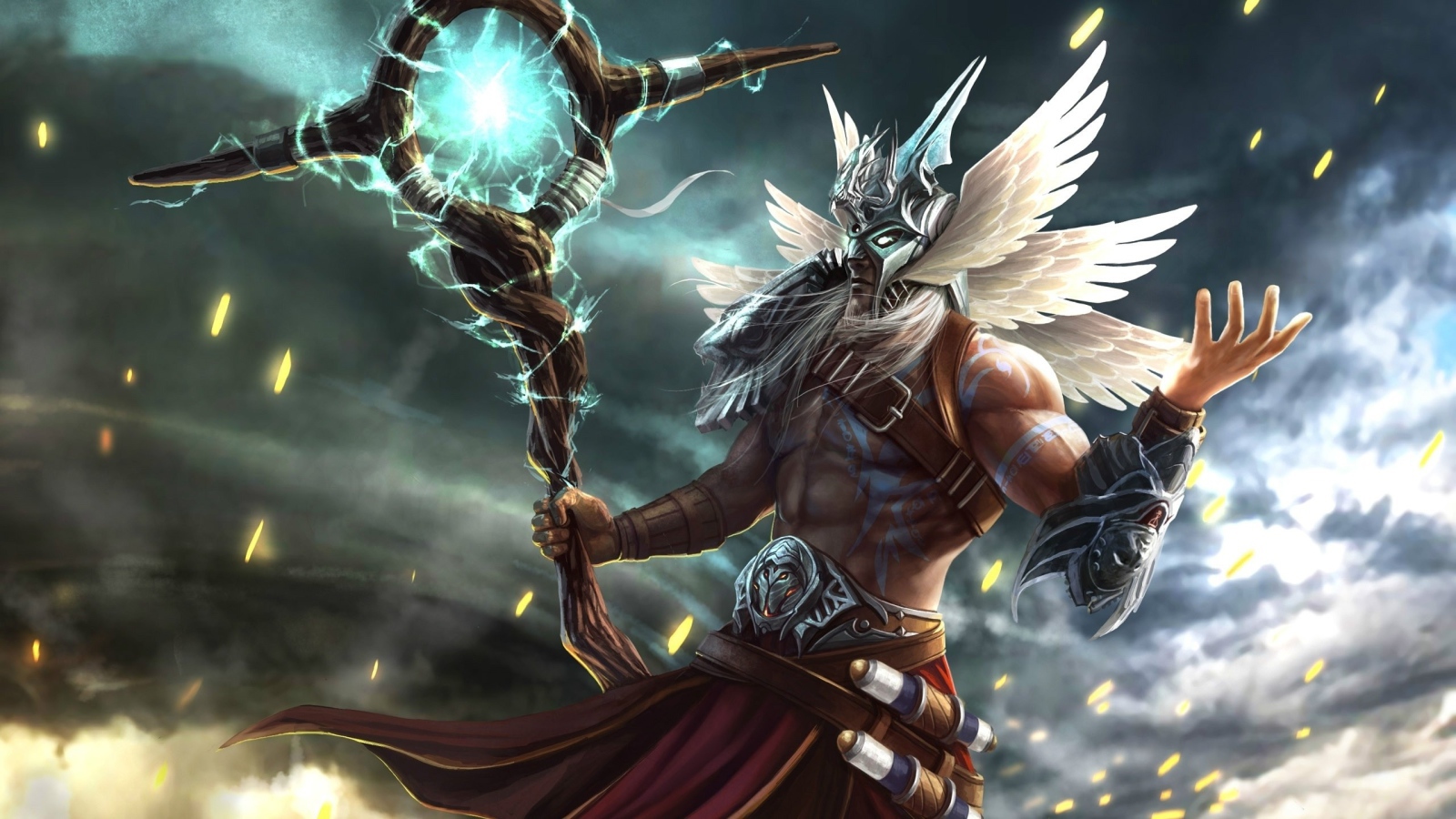 Волшебный жезл в руке колдуна