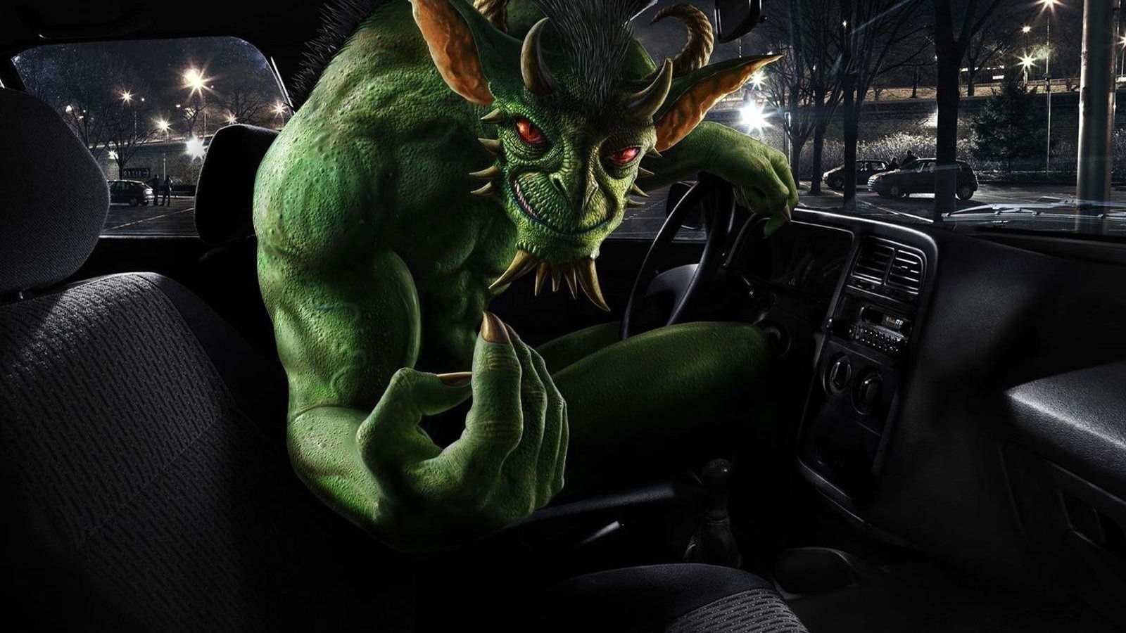 Монстр в автомобиле