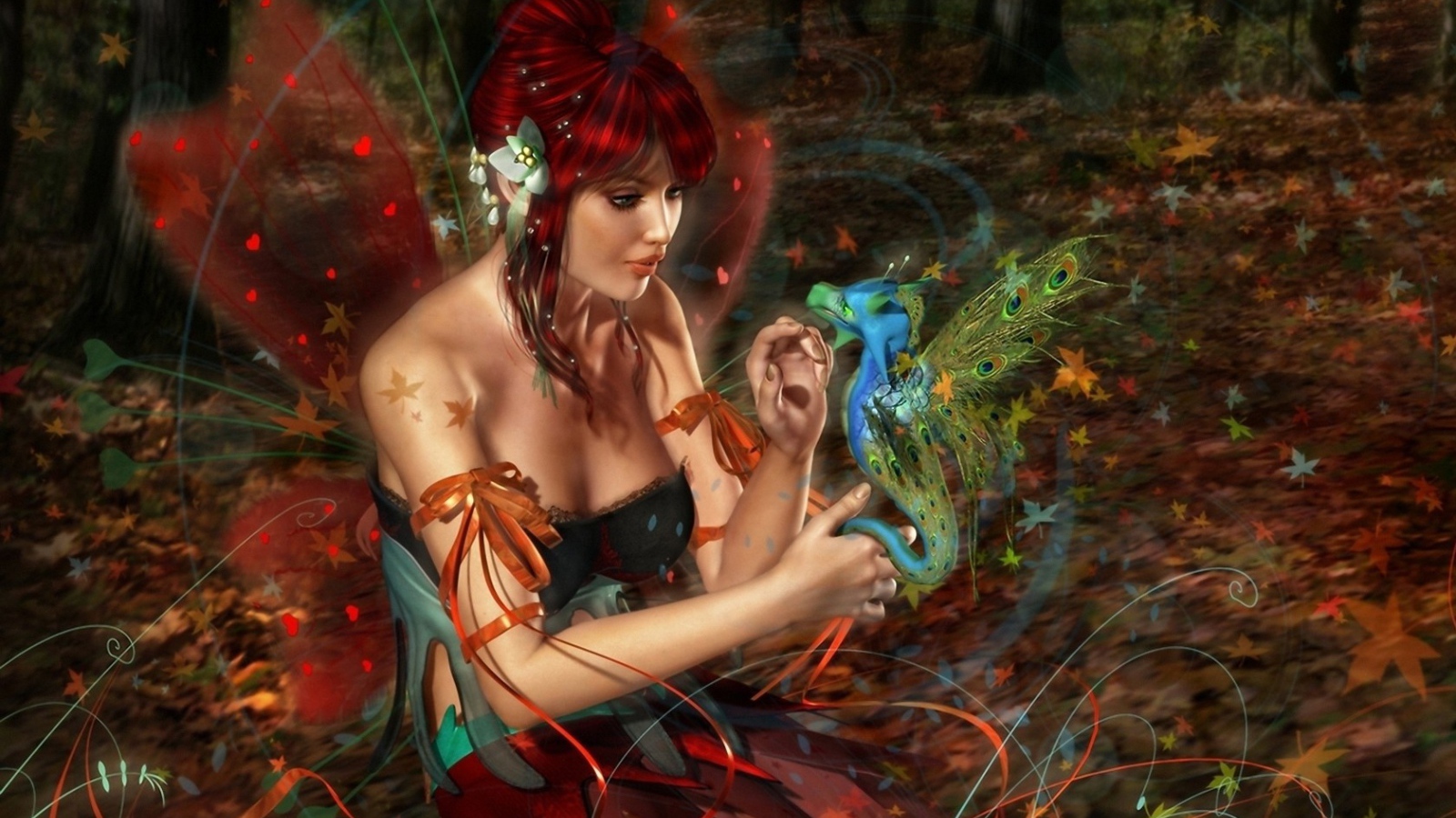 Фея с маленьким драконом