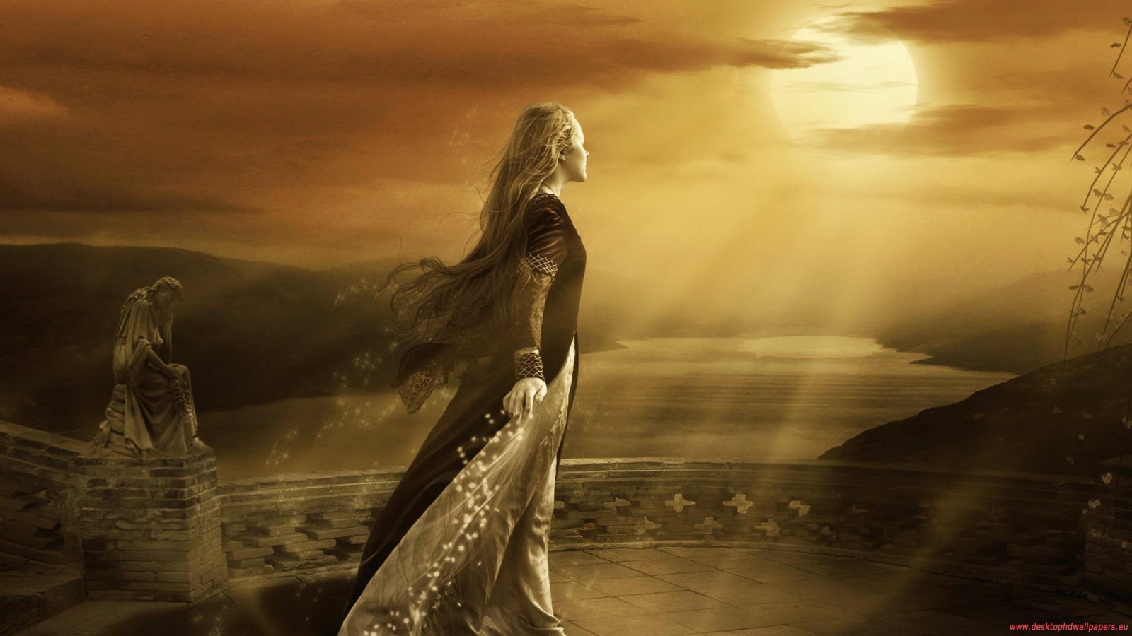 Девушка в лучах солнца