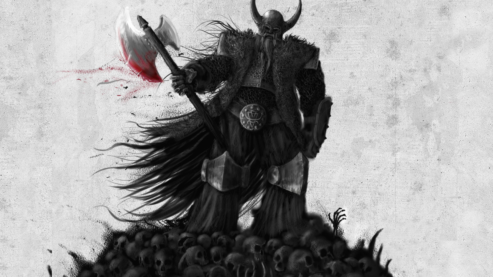 Викинг на черепах врагов