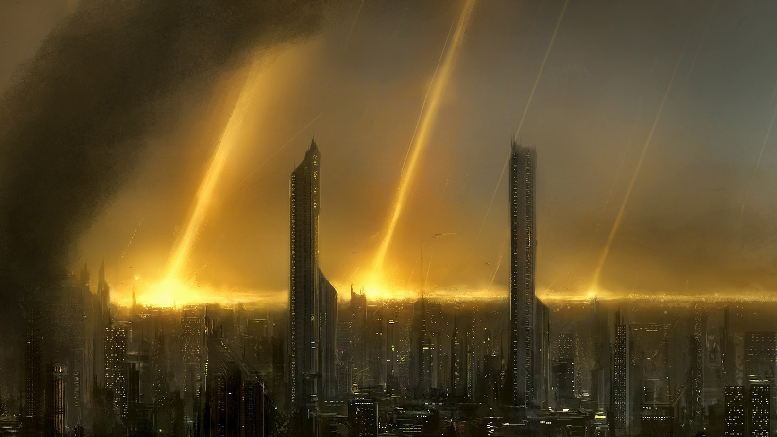 На город падают метеориты