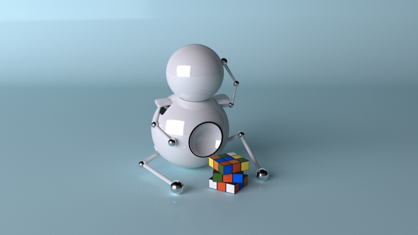 Робот и кубик рубика