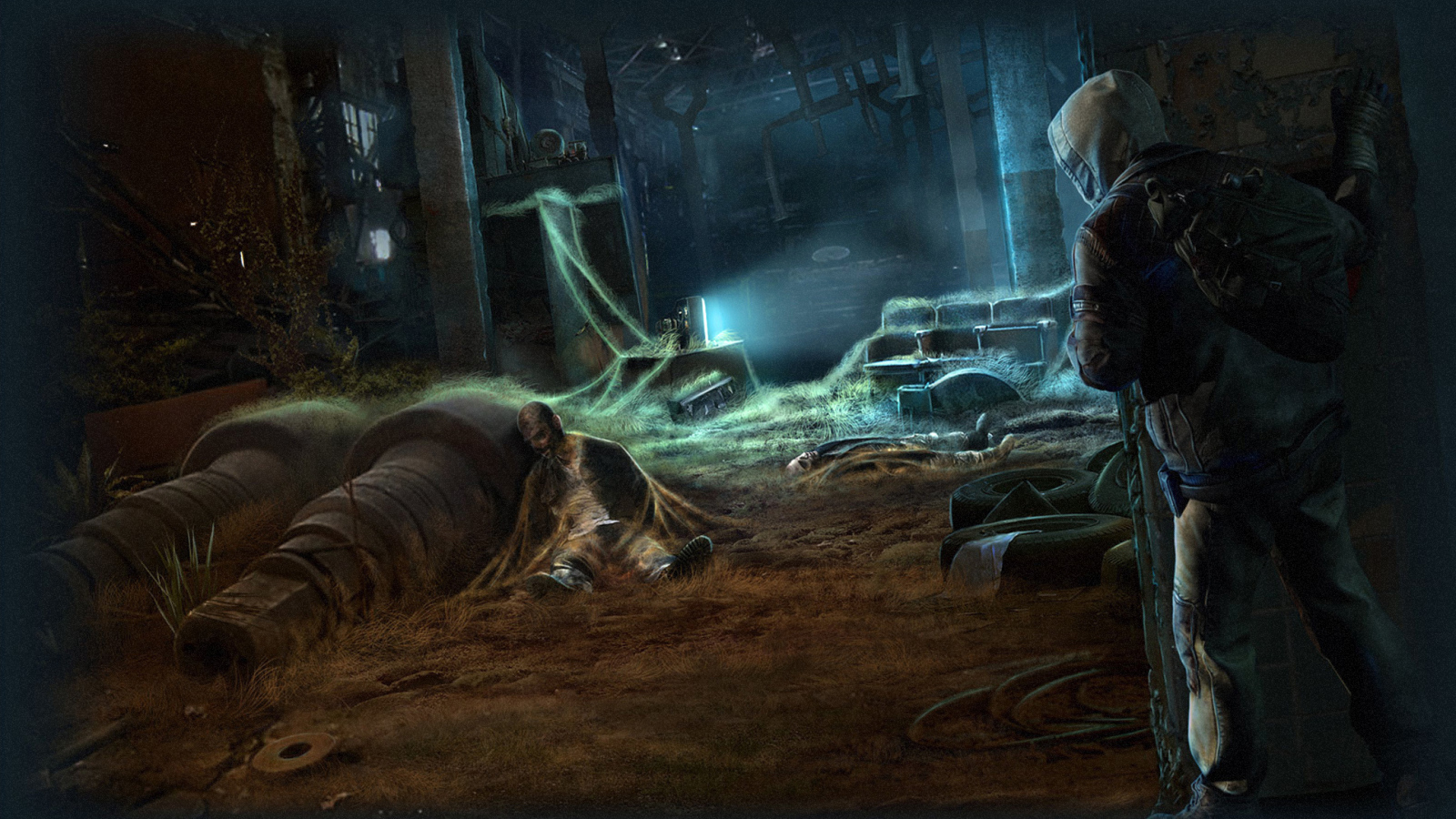 Человек в разрушенном здании