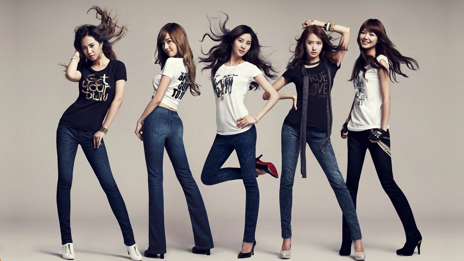 Korean girls in jeans