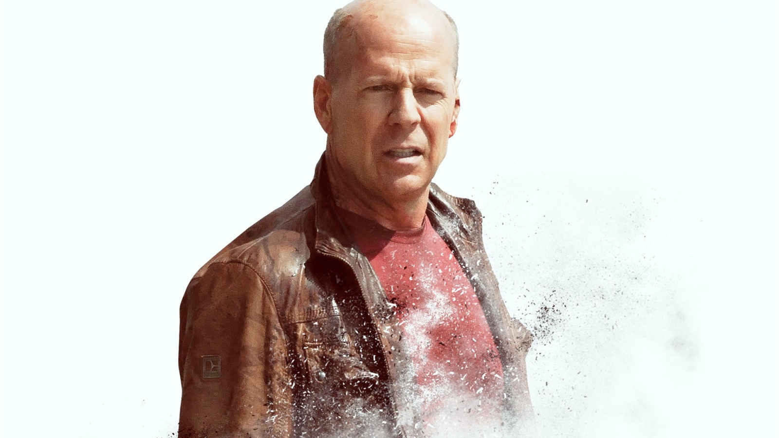 Известный киноактер Брюс Уиллис на белом фоне