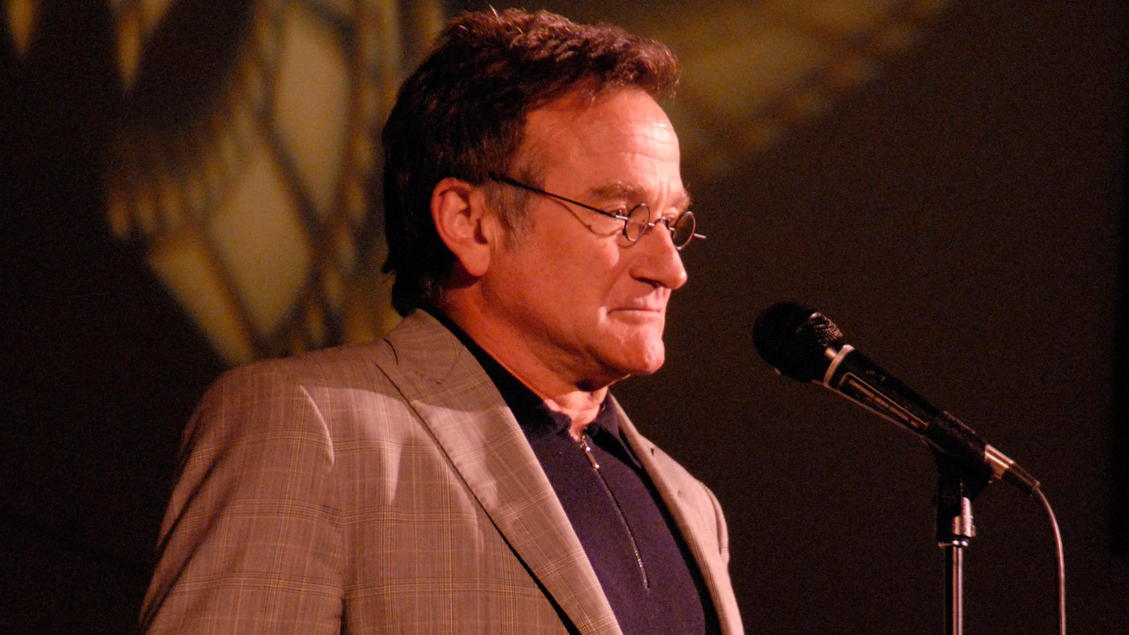 Актер Робин Уильямс выступает у микрофона
