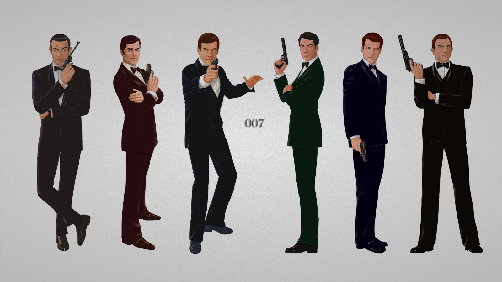 Джеймс Бонд в разных позах