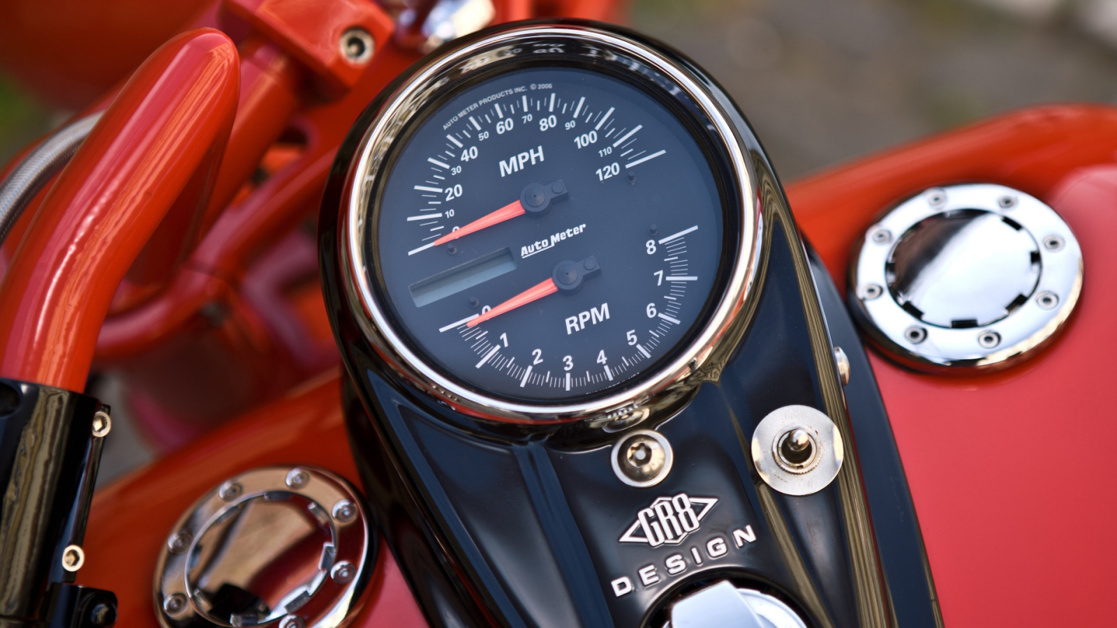 Speedometer red motorcycle