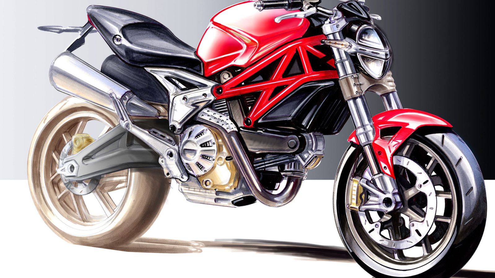 Красивый мотоцикл в москве Ducati Monster 1200