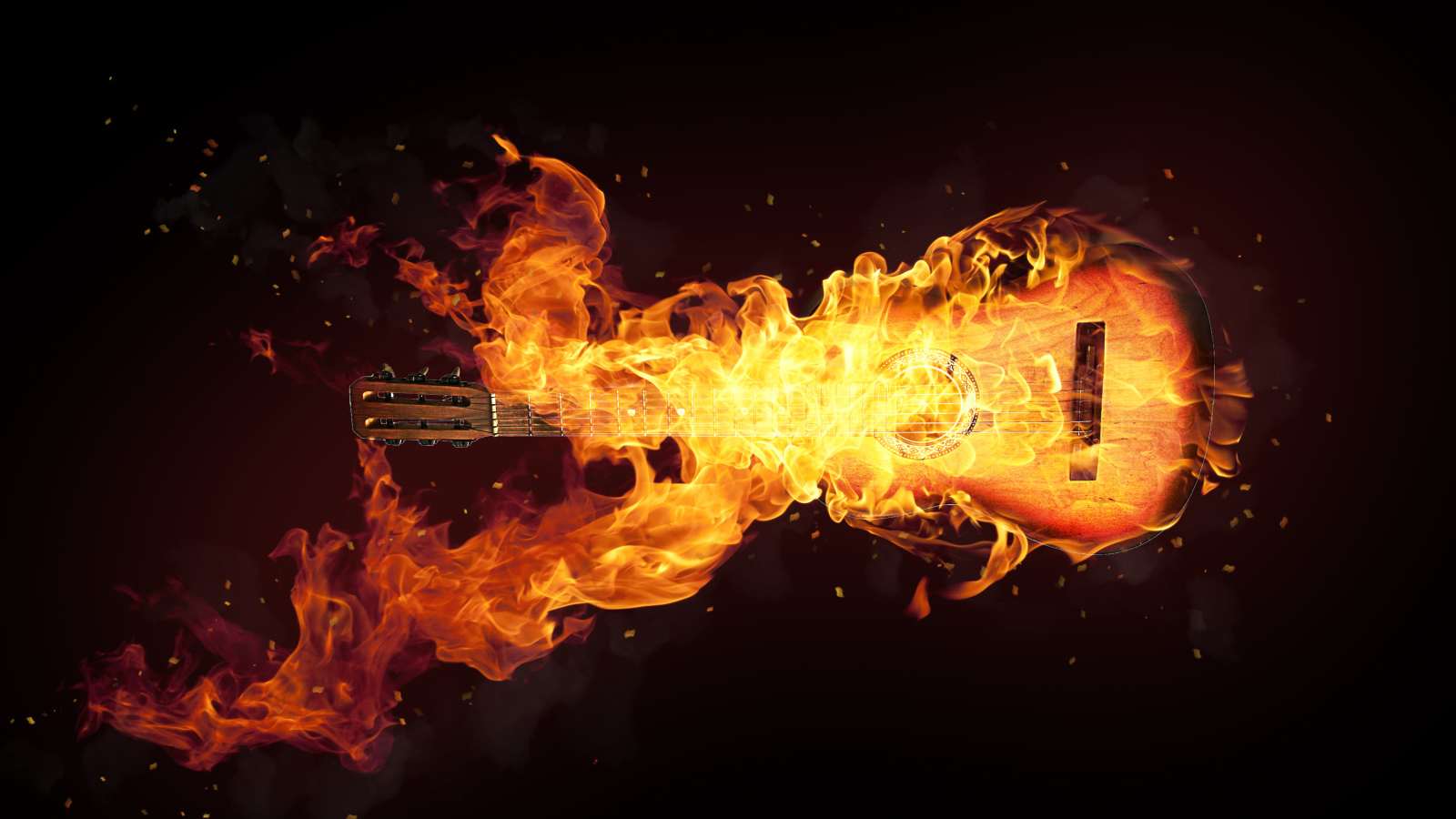 Гитара горит в огне