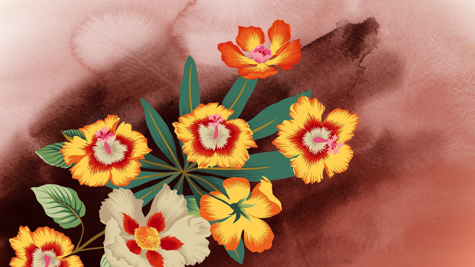 Разноцветные цветки