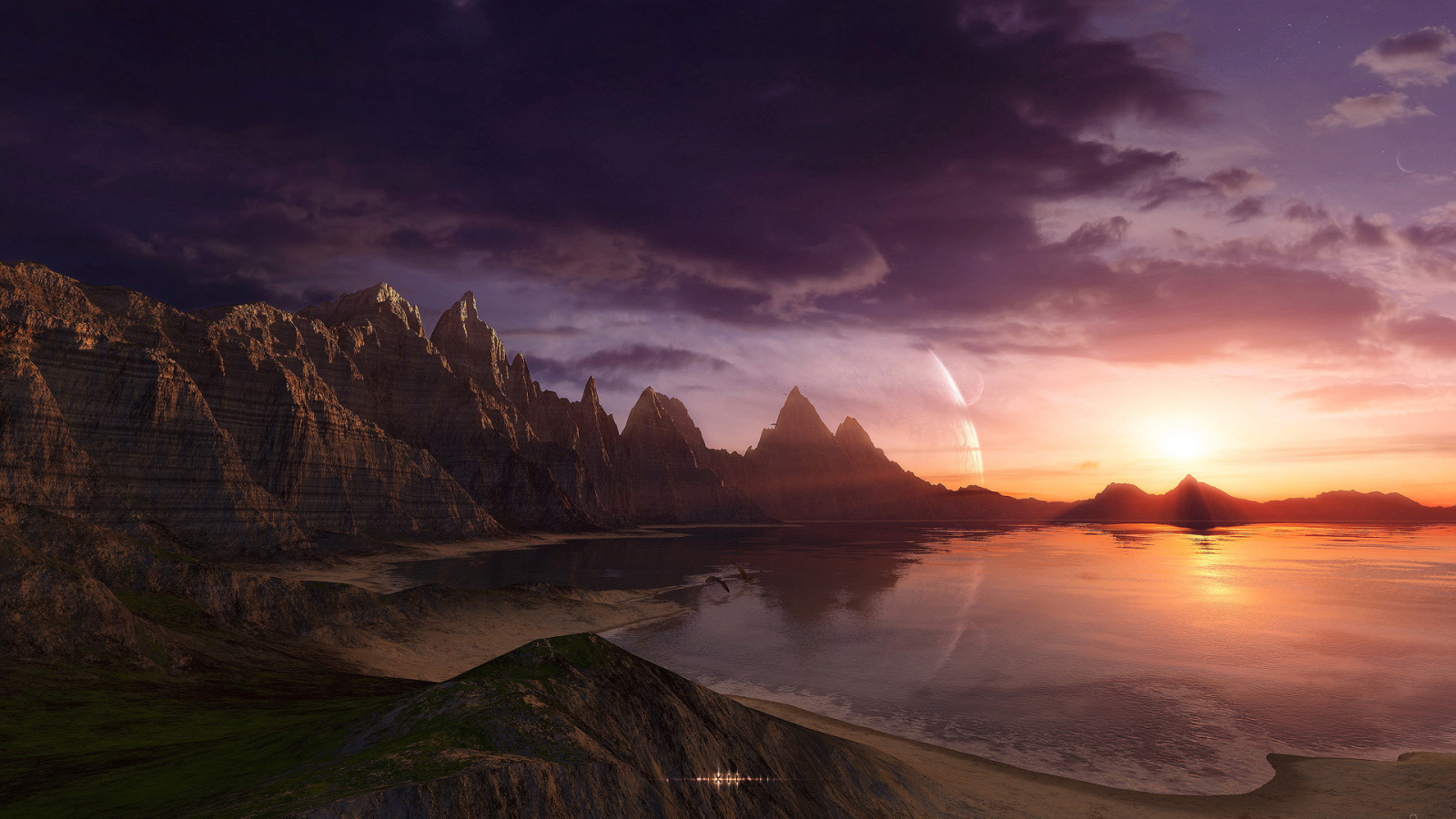 Горный пейзаж и вода