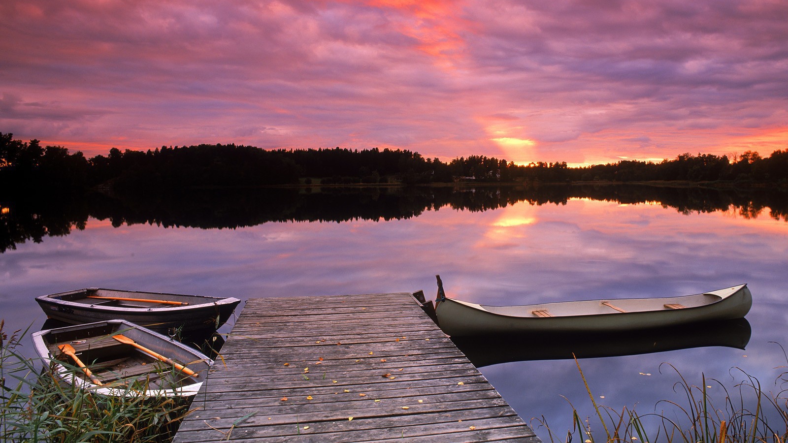 Три лодки у причала