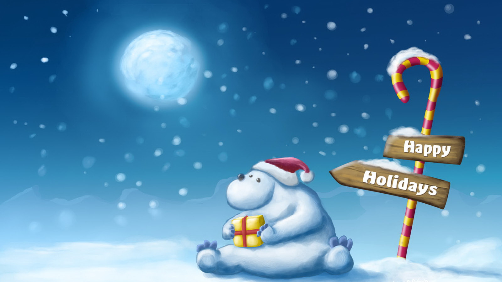 Белый медведь поздравляет с праздником