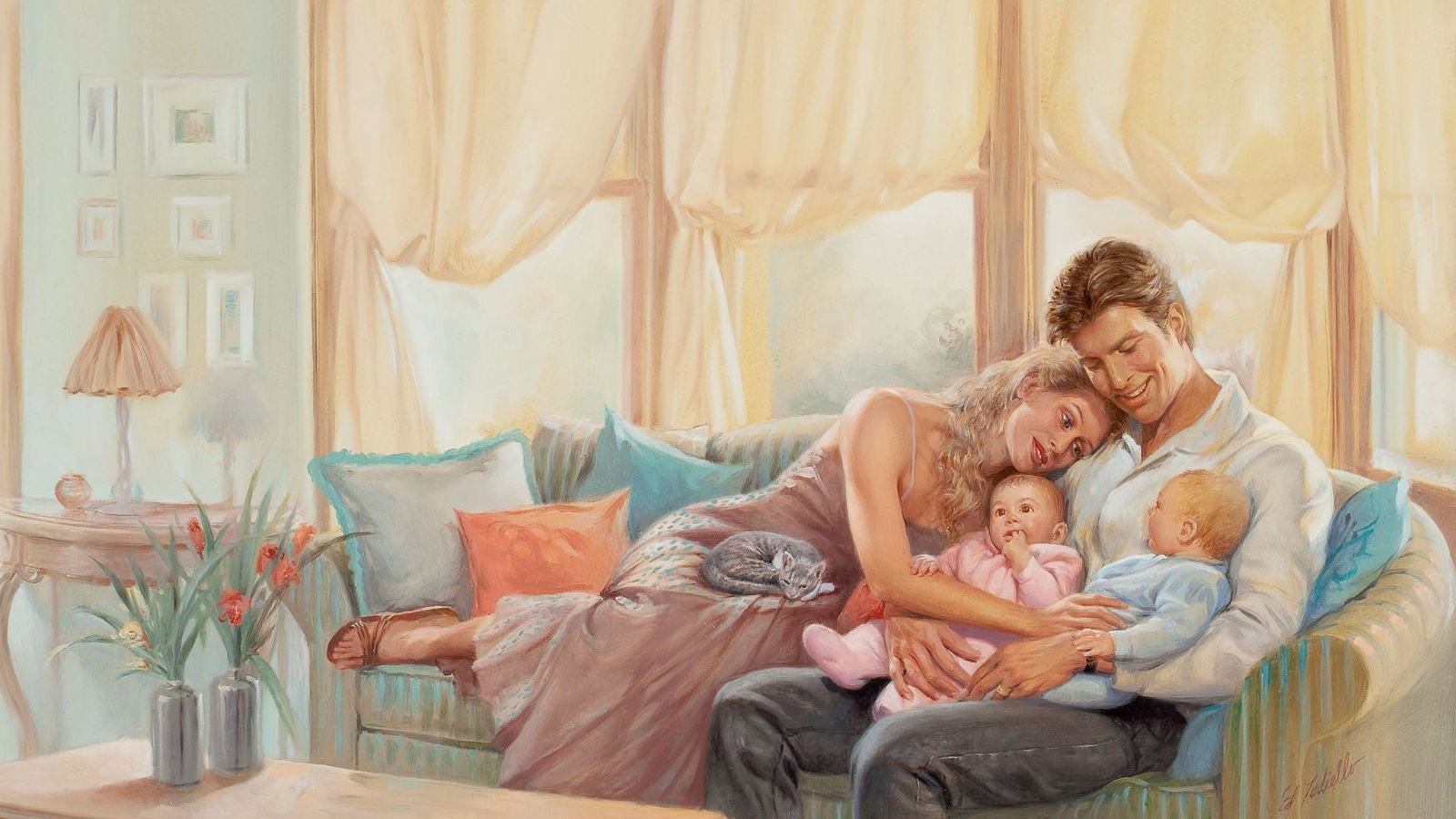 Семья с близнецами