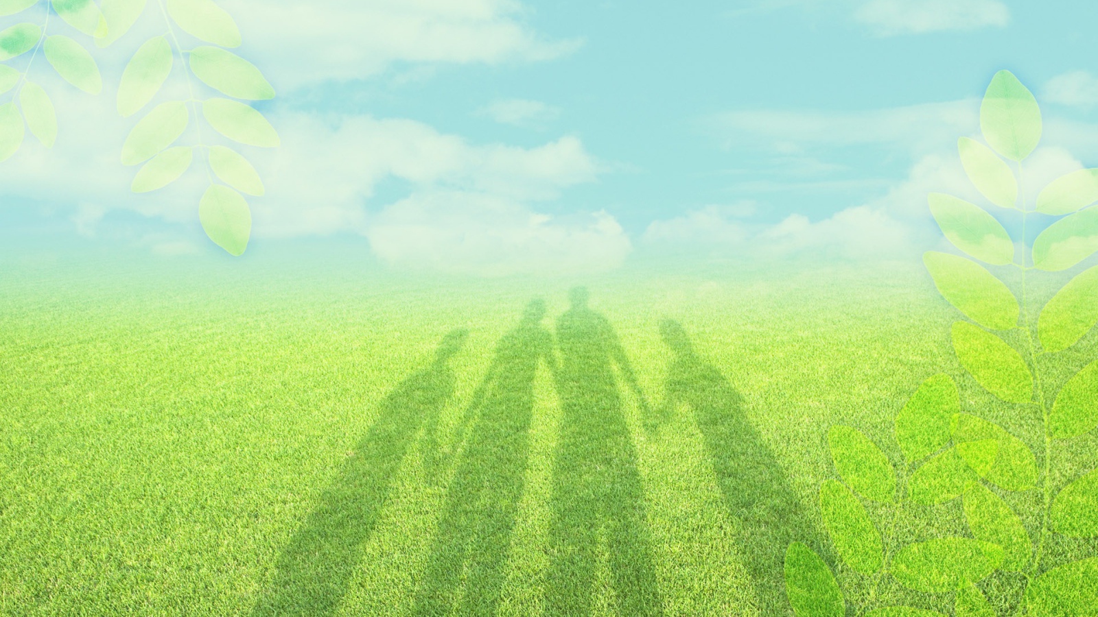 Тень семьи на траве