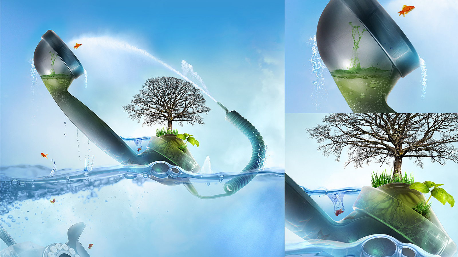 Абстракция с телефонной трубкой