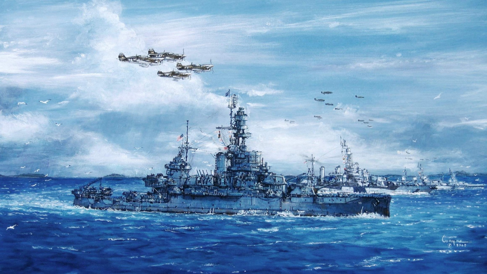 Самолеты сопровождают корабли