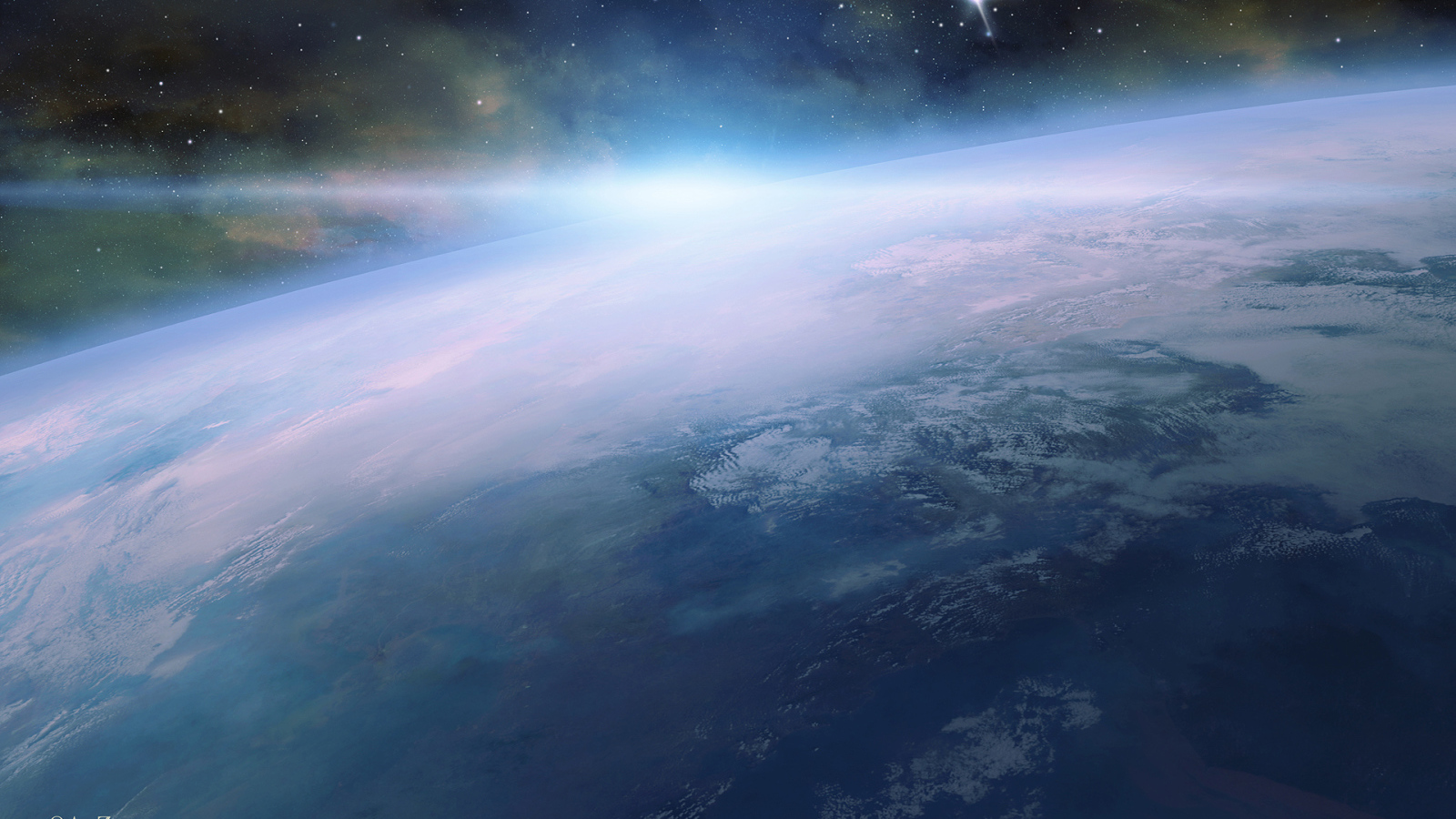 След космического корабля