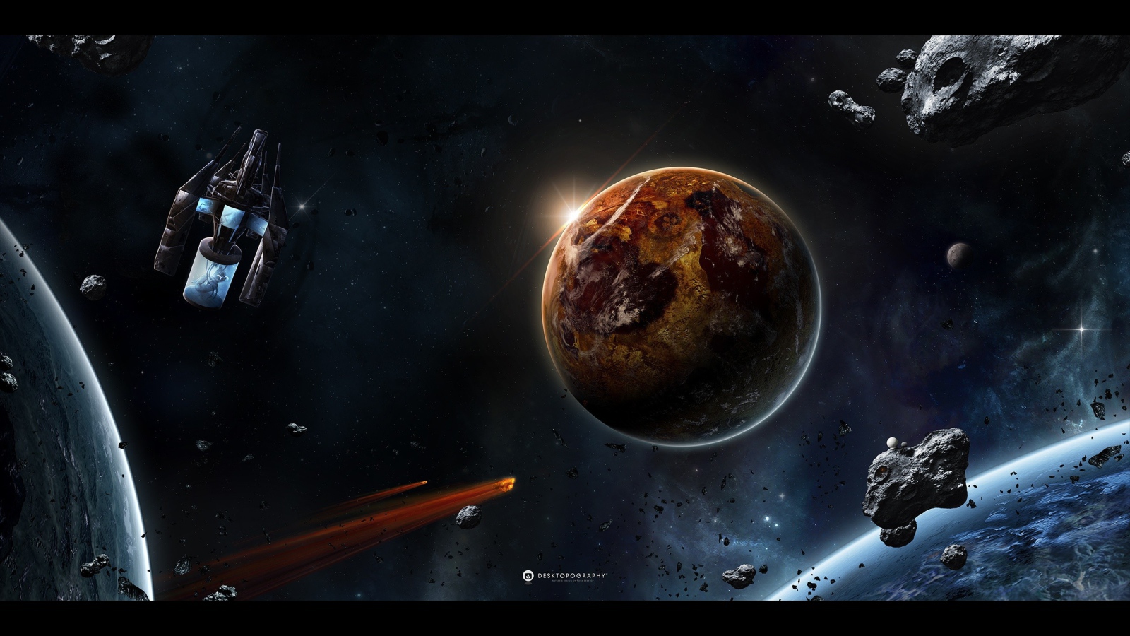 Космический корабль и метеориты