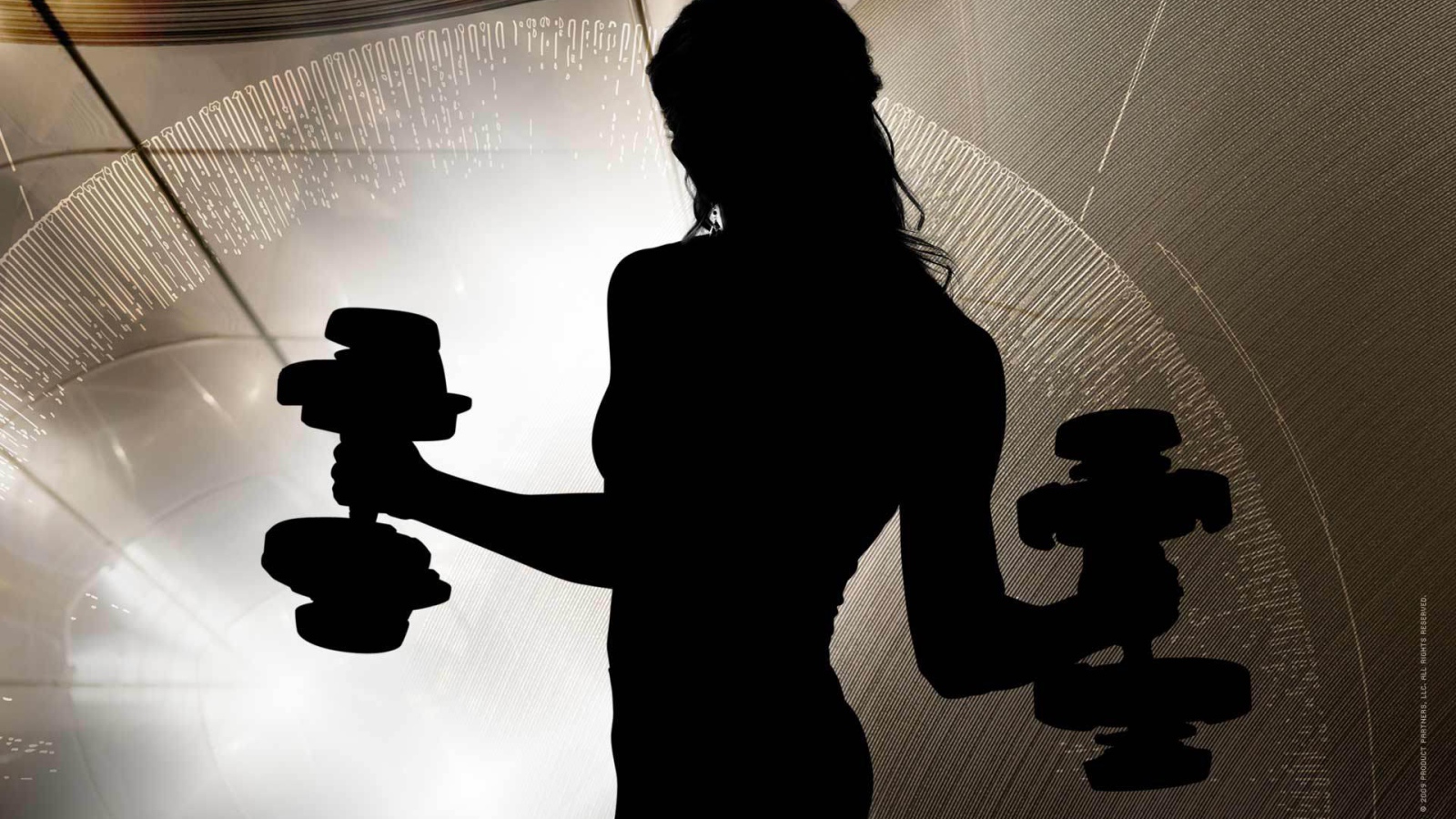 Силуэт девушки занимающейся фитнесом