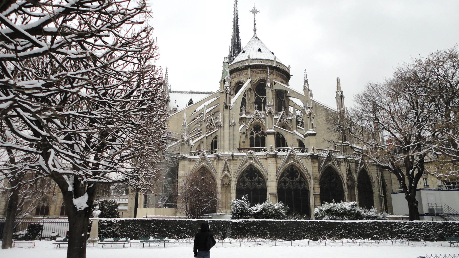 Snow in Paris Notre Dame