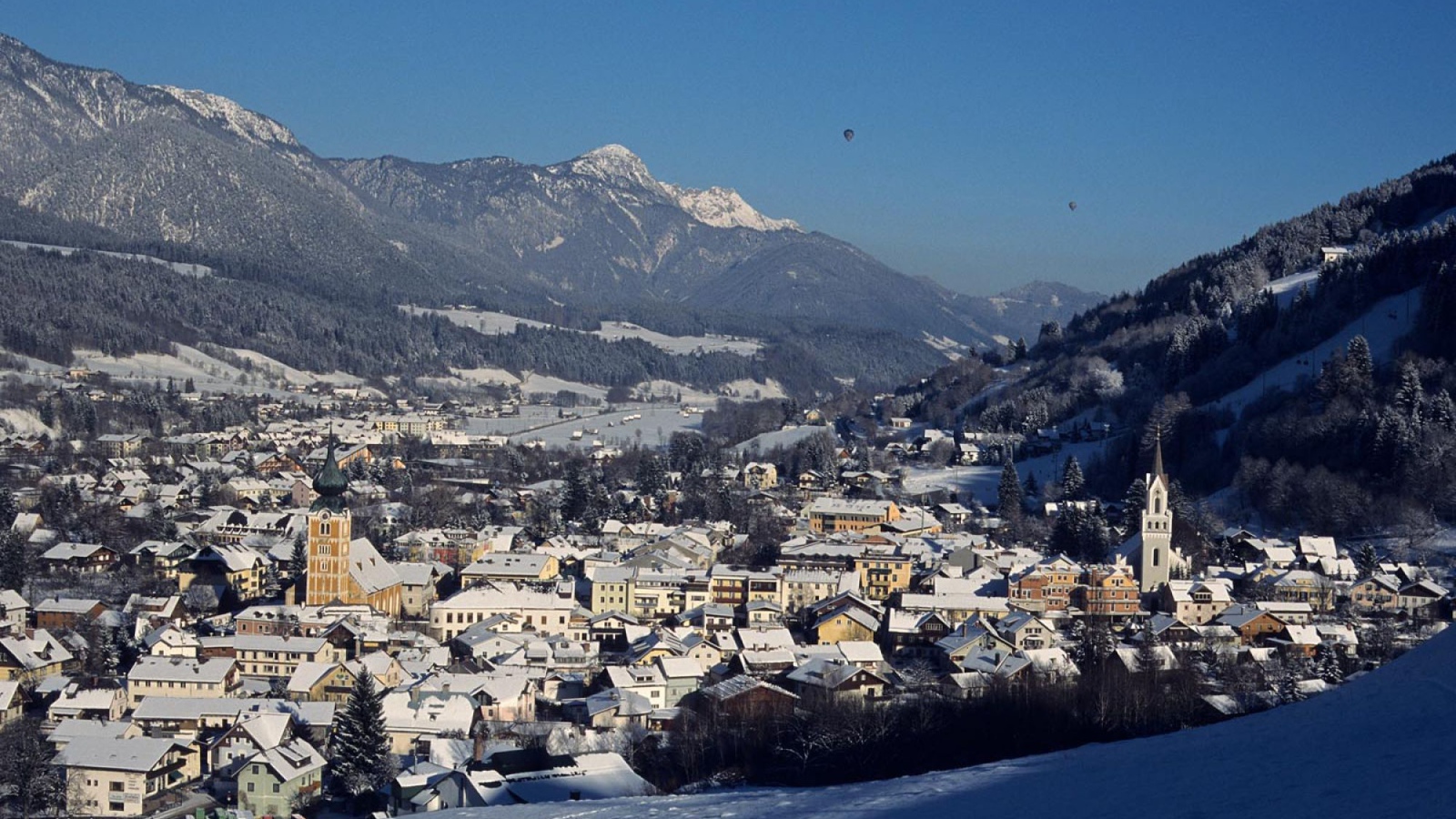 Город на горнолыжном курорте Шладминг, Австрия