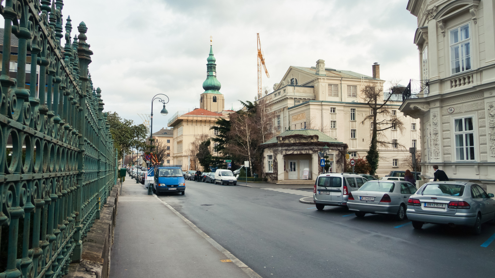 Городская улица на курорте Баден, Австрия