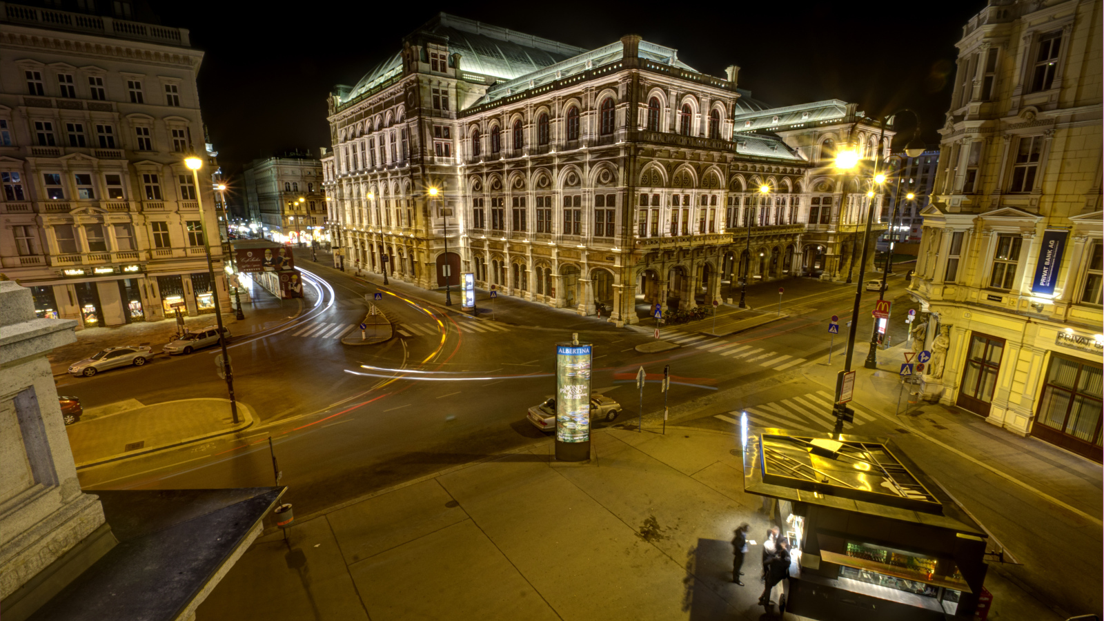Ночные огни в городе Вена, Австрия