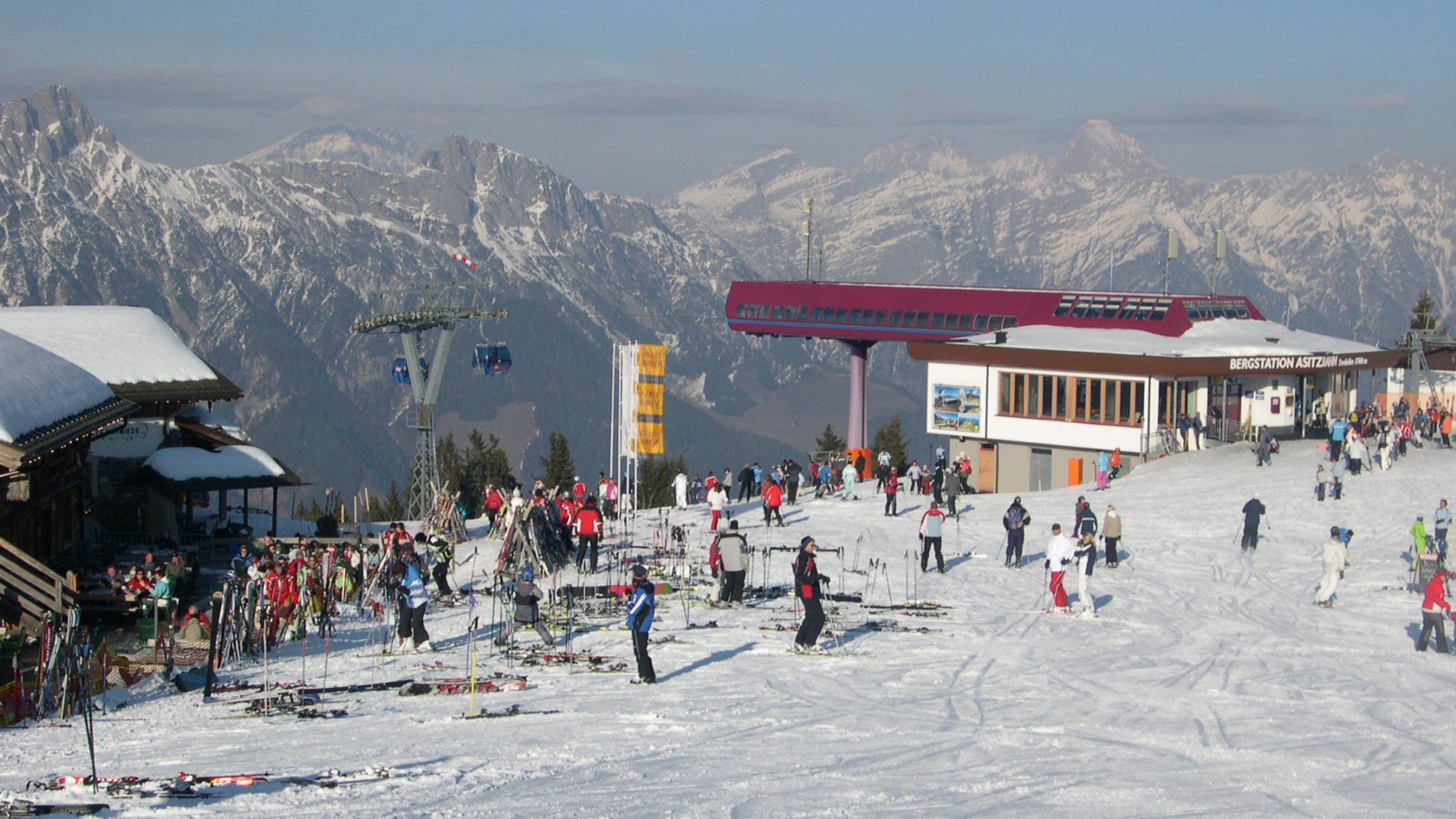 Лыжная трасса на горнолыжном курорте Заальбах Хинтерглем, Австрия