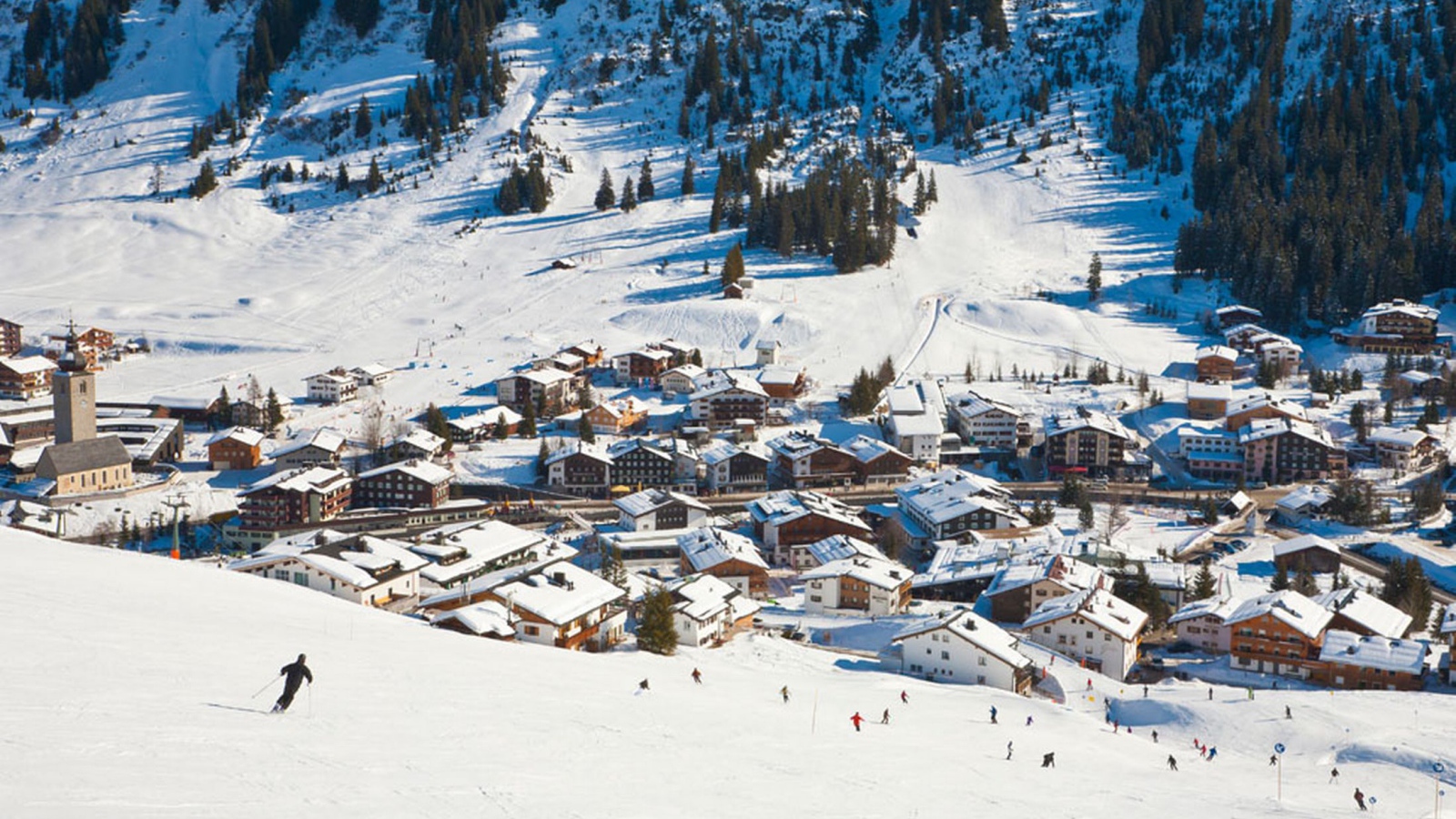 Лыжная трасса на горнолыжном курорте Лех, Австрия