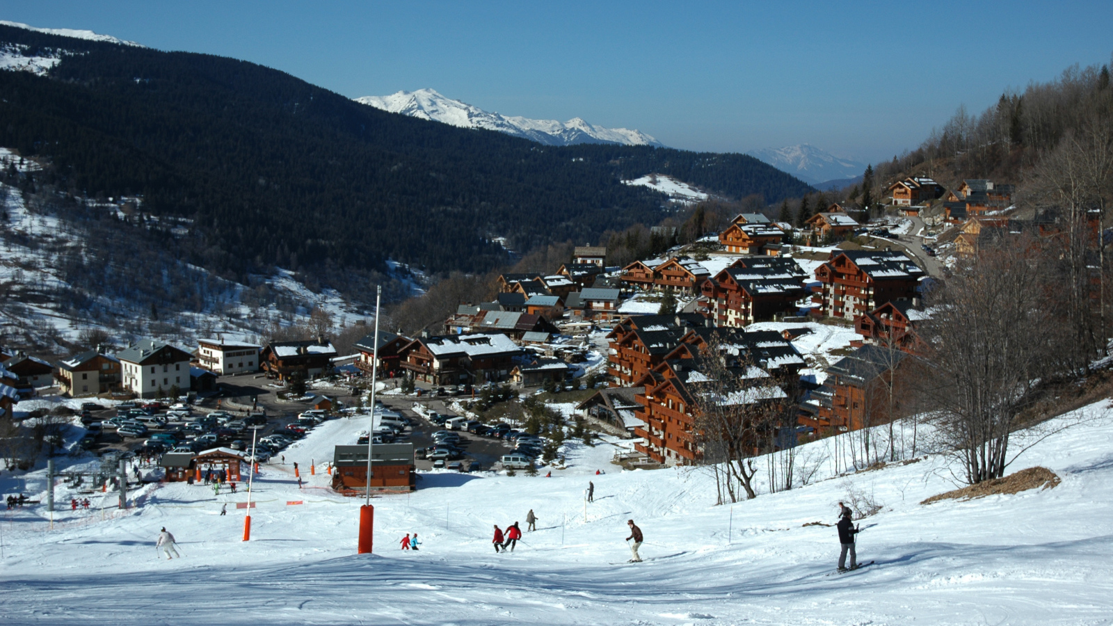 Лыжная трасса на горнолыжном курорте Мерибель, Франция