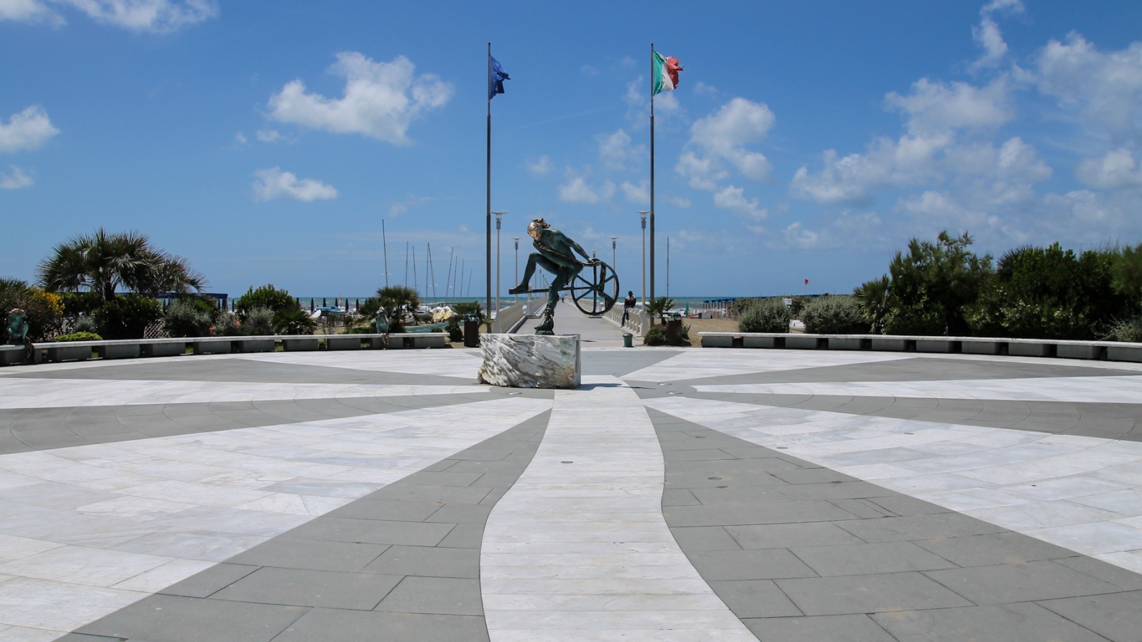Monument on the seafront in the resort of Forte dei Marmi, Italy