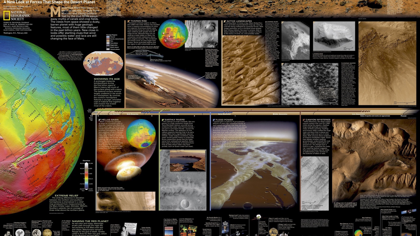 Большая подробная карта Марса