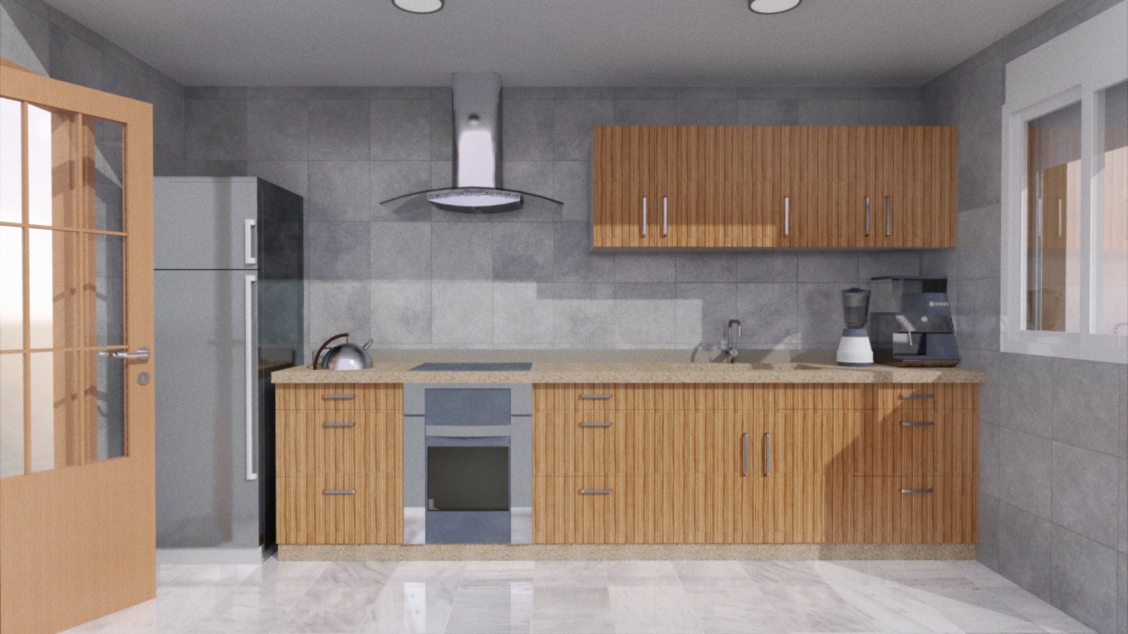 Мебель в кухне под дерево