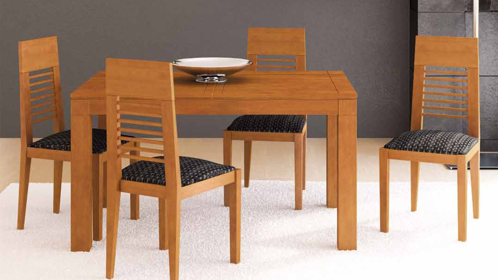 Светлая деревянная мебель в столовой