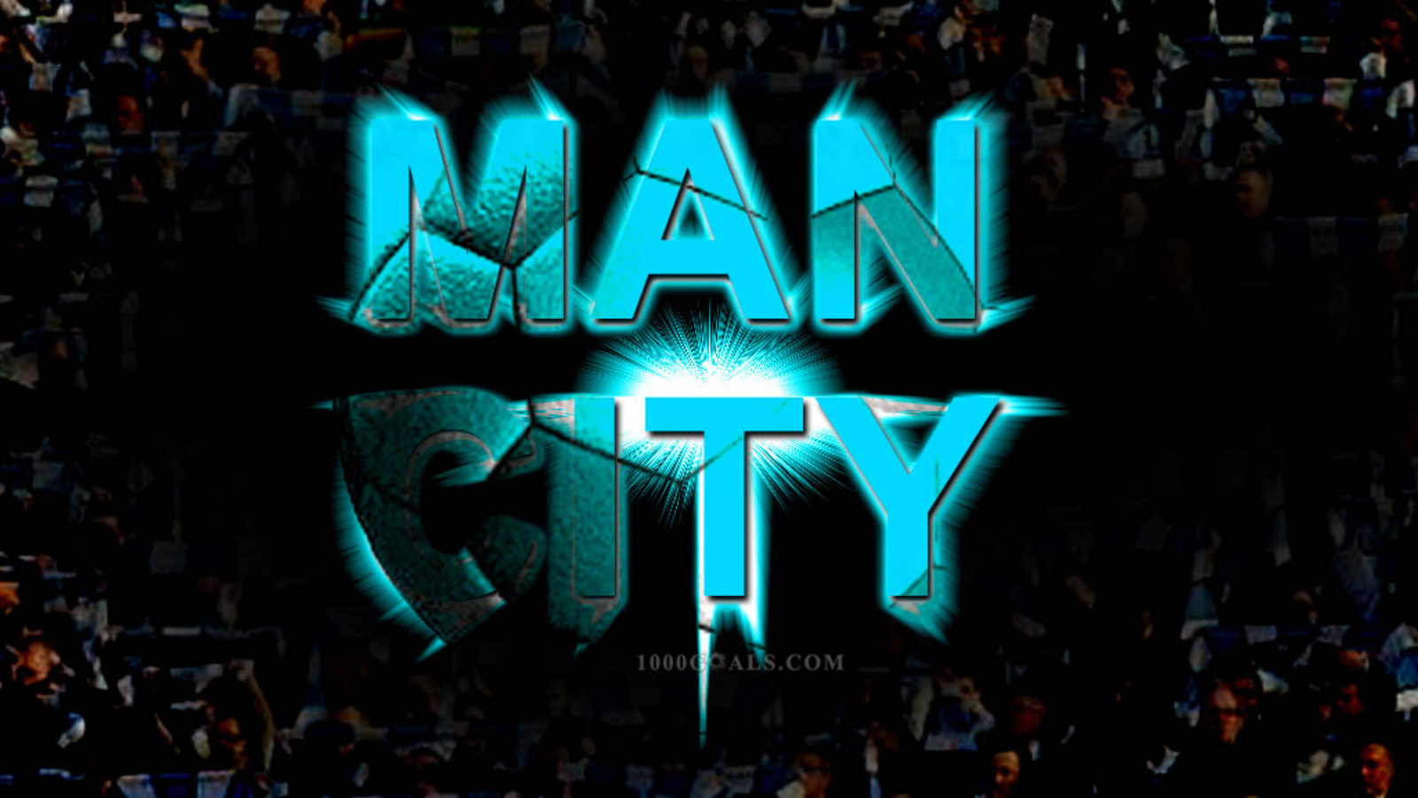 Манчестер Сити на черном фоне