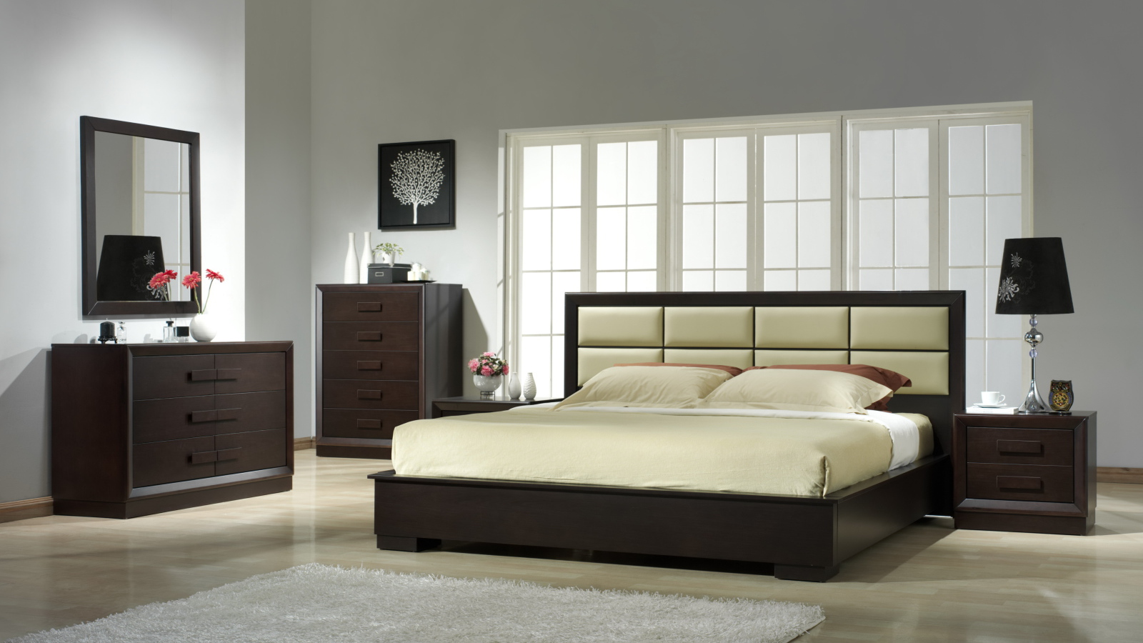 Современная стильная спальня