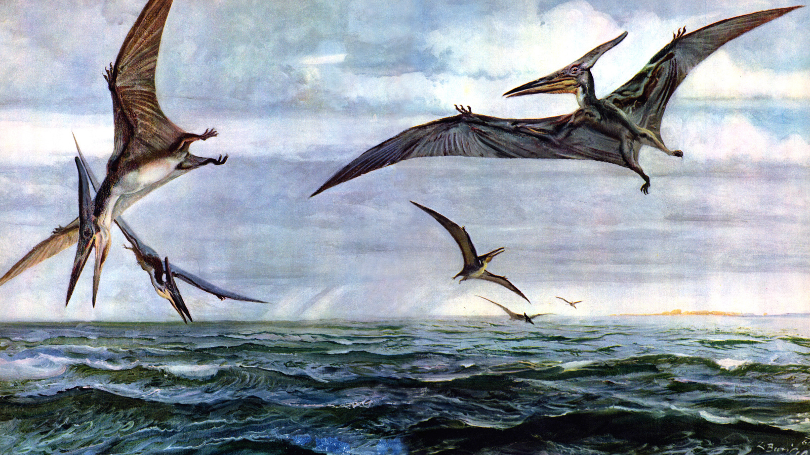 Птеродактили над океаном