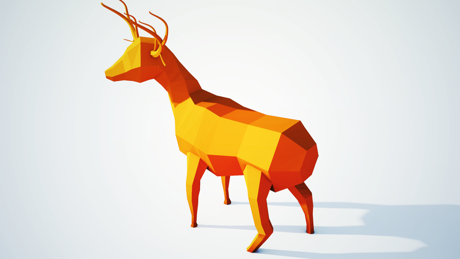 Оранжевый олень, 3Д графика